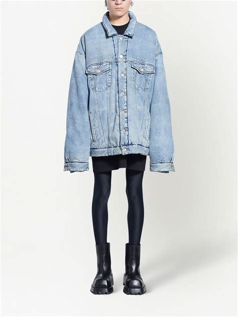 balenciaga oversized jacket replica|balenciaga denim jacket men's.